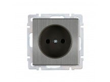 Розетка без заземления 10А серый никель "Нептун" (SBE-05gn-16-S1-N)