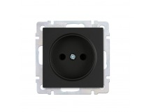 Розетка без заземления 10А черная "Нептун" с рамкой (SBE-05b-16-S1-N)