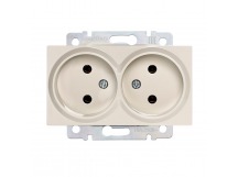 Розетка двойная без заземления бежевая "Нептун" (SBE-05i-10-S2-N)