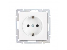 Розетка с заземлением 16А белая "Нептун" (SBE-05w-16-S1-Z)
