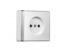 Розетка 1-местная 10А без заземления белая "Сириус" (SBE-07w-10-S1-N)