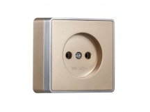 Розетка 1-местная 10А без заземления шампань "Сириус" (SBE-07c-10-S1-N)