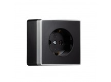 Розетка 1-местная 16А с заземлением черная "Сириус" (SBE-07b-16-S1-Z)