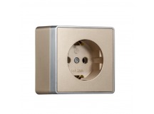 Розетка 1-местная 16А с заземлением шампань "Сириус" (SBE-07c-16-S1-Z)