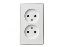 Розетка 2-местная 10А без заземления белая "Сириус" (SBE-07w-16-S2-N)