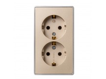 Розетка 2-местная 16А с заземлением шампань "Сириус" (SBE-07c-16-S2-Z)