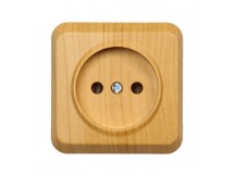 Розетка 1-местная 10А без заземления светлое дерево "Юпитер" (SBE-03lw-10-S1-N)