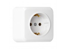Розетка 1-местная 16А с заземлением белая "Юпитер" (SBE-03w-16-S1-Z)