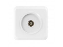 Розетка телевизионная 1-местная 75Ом 5-862МГц белая "Юпитер" (SBE-03w-S1-TV)