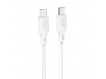 Кабель TypeC - TypeC BOROFONE BX113 60W Silicone (белый) 1м, мятая упаковка