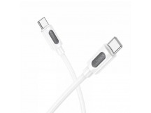 Кабель TypeC - TypeC BOROFONE BX114 60W Silicone (белый) 1м, мятая упаковка