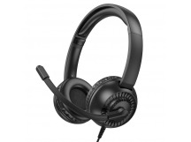 Компьютерная гарнитура Hoco W112 Pure (повр. уп.) (black) (242044)