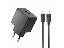 Адаптер Сетевой Hoco CS16A Wish Type-C/Lightning 3A/20W (black) (241002)