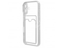 Чехол-накладка для iPhone 17 (с защитой камеры, карманом для карт, прозрачный)