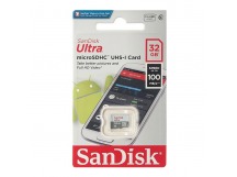 MicroSD  32GB  SanDisk Class 10 Ultra Light UHS-I  (100 Mb/s) без адаптера
