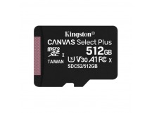 MicroSDXC  512GB  Kingston Class 10 Canvas Select Plus A1 U1 V10  (150 Mb/s) без адаптера