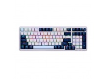 Беспроводная клавиатура Eisa Pro RU,RGB,бел/син,BT+2.4,гаск