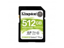 SDXC  512GB  Kingston Class 10 UHS-I U3 V30 Canvas Select Plus (150 Mb/s)
