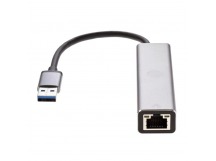 Переходник USB 3.0--> RJ-45 1000Mbps+3 USB 3.0, Aluminum Shell, 0.2м VCOM <DH312A>(1/150)