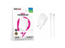 Сетевое ЗУ BOROFONE BAS73A + кабель Type-C-Type-C (PD 20W) белое