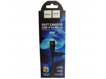 Кабель USB - Micro USB HOCO DU14 (3A/1m/текстиль) черный
