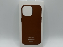 Чехол-накладка Magsafe для Apple iPhone 17 кожаный коричневый