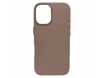 Чехол-накладка Magsafe для Apple iPhone 17 кожаный светло-розовый