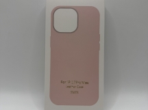 Чехол-накладка Magsafe для Apple iPhone 17 Pro Max кожаный светло-розовый