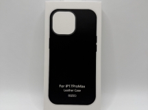 Чехол-накладка Magsafe для Apple iPhone 17 Pro Max кожаный черный