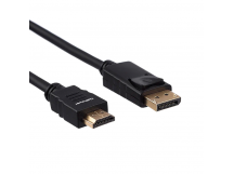 Кабель GoPower DisplayPort (m)-HDMI (m) 1.8м ПВХ ver.2.0 черный Premium Zip-Lock c подвесом (1/100)