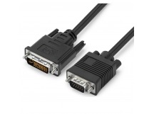 Кабель GoPower DVI-I (m)-VGA (m) 1м черный Premium Zip-Lock c подвесом (1/200)