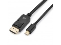 Кабель GoPower miniDisplayPort (m)-DisplayPort (m) 1м ver.1.4 черный Premium Zip-Lock c подвесом (1/