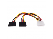 Кабель GoPower MOLEX (f)-2SATA (m) 0.2м PVC RoHS Premium Zip-Lock c подвесом (1/250)