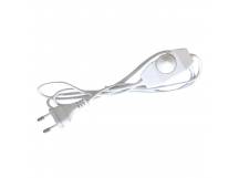 Кабель питания Прогресс для бра 1.7м 10A 2x0.5мм² напольный с кнопкой белый (1/200)