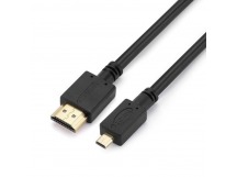 Кабель GoPower HDMI (m)-microHDMI (m) 1м ПВХ ver.2.0 черный Premium Zip-Lock c подвесом (1/200)