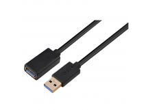 Кабель GoPower удлинитель USB3.0 (m)-USB (f) 0.5м ПВХ черный Premium Zip-Lock c подвесом (1/250)
