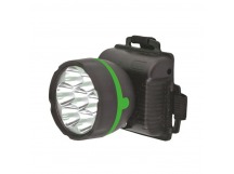 Фонарь налобный Ultraflash 909 1.7W 7LED от батареек черный (1/100)
