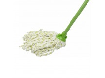 Швабра для пола Рыжий кот 120см с насадкой из микрофибры MopM9 зеленый (1/24)