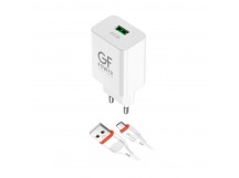 Сетевое З/У GFPower GF21M 1USB/Type-C 3.0A QC3.0 белый (48/192)