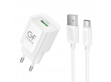 Сетевое З/У GFPower S71Q-UT 1USB 18W QC3.0 с кабелем Type-C белый (1/30/180)