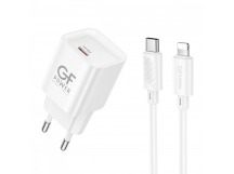 Сетевое З/У GFPower S72P-TL Type-C 20W QC3.0 с кабелем Type-C-Lightning белый (1/30/180)