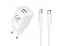 Сетевое З/У GFPower S75PQ-TT 1USB+1Type-C 30W QC3.0 с кабелем Type-C белый (1/30/180)