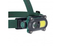 Фонарь налобный Космос 502Lit 3WLED+3WCOBLED 1LED+1COB от аккум IP54 6 режимов чер/сер (1/25/50)