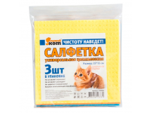 Салфетка Рыжий кот 15х15см 3шт. целлюлоза ассорти (1/58)