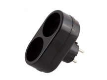 Разветвитель Toker 2Т 2р.Б/З 6A черный (1/80)