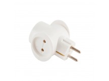 Разветвитель Toker 3T1 1р.С/З 2р.Б/З 16A белый (1/50)