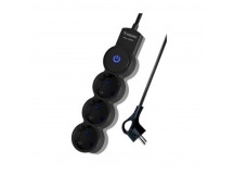 Удлинитель Космос 3р.С/З 10A 1.5м с выкл. ПВС 3х0.75мм² IP20 черный (1/35)