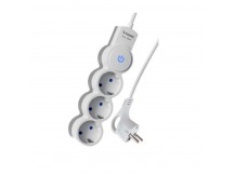 Удлинитель Космос 3р.С/З 10A 5.0м с выкл. ПВС 3x0.75мм² белый (1/25)