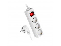 Удлинитель Космос 3р.С/З 16A 5.0м с выкл. ПВС 3x1мм² белый (1/20)