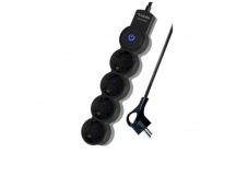 Удлинитель Космос 4р.С/З 10A 5.0м с выкл. ПВС 3х0.75мм² IP20 черный (1/20)